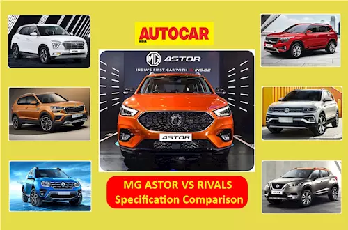 MG Astor vs rivals: specifications comparison